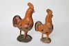 Two Chinese Export Ceramic Roof Roosters, 19th Century