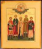 RUSSIAN ICON, SELECTED SAINTS, MSTERA, 1900