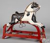 Carved and painted platform rocking horse