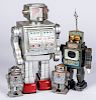 Two Japanese tin battery operated robots, etc.