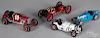Four scale model cars
