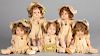 Five Madame Alexander Dionne Quintuplet dolls