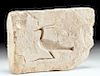 Egyptian Ptolemaic Limestone Relief Plaque of Heron