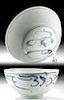 19th C. Korean Blue-on-White Pottery Bowl