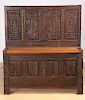 Carved Wood Storage Bench with 17th Century Elements