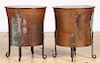 Pair of Turkish Forged and Hammered Copper End Tables