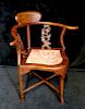 ASIAN ROSEWOOD CHAIR WITH MARBLE SEAT 