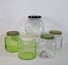 6 GLASS STORAGE CONTAINERS 