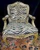 LOUIS XV STYLE TIGER UPHOLSTERED CHAIR