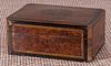 Regency burled walnut sewing box, 19th c., with s