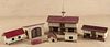 Seven-piece painted miniature farm building set,
