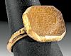 Medieval Islamic 20K Gold Ring w/ Glass Intaglio