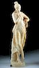 19th C. Italian Neoclassical Marble Standing Woman