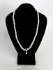 14k White Gold & Cultured Pearl Necklace