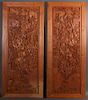 6 CHINESE CARVED SCENIC WOOD PANELS