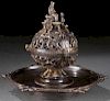 FINE GOTHIC REVIVAL BRONZE INKWELL
