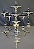 Grouping Of 11 Antique Crucifixes.