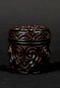 Carved Tixi Lacquer Tea Caddy.