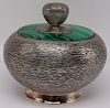 STERLING. W. Seitz Sterling and Malachite Lidded