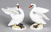 Pair of Meissen porcelain swans