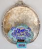 Chinese enamel decorated mirror