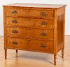 Sheraton tiger maple chest of drawers