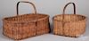Two split oak baskets