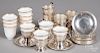 Eleven sterling silver demitasse cups and saucers