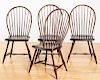 Set of four rodback Windsor chairs