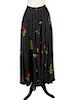 Yves Saint Laurent Black Sheen Roses Skirt Size 40