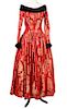 Escada Couture Brocade & Mink Evening Gown Size 36