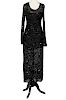 Escada Couture Black Beaded Evening Gown Size 36