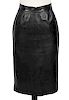 Loewe Black Lambskin Leather Skirt Size 38