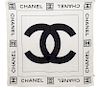 Chanel Black & White CC Silk Scarf