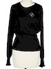 Chanel Black Cashmere Silk Sweater Size 40