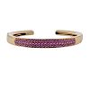 Van Cleef &amp; Arpels Pink Sapphire 18k Gold Cuff Bracelet