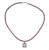 Chopard Happy Diamond 18K Gold Silk Cord Necklace Pendant