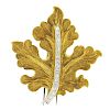 Buccellati Diamond 18k Gold Leaf Brooch Pin