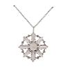 Platinum Diamond Moonstone Pendant Necklace 