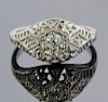 Art Deco Platinum Old European Diamond  Ring