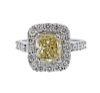 GIA 3ct Natural Yellow Diamond Gold Engagement Ring 
