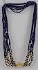 Lapis and Gold Bead Necklace, ten strands, 18 karat gold scalloped clasp in a Grant A. Peacock case, 450 Park Ave N.Y. length 17 1/2 inches, 2.8 milli