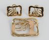 Three Piece Lot, to include 14 karat brooch and pair of clip on earrings having tree motif. 19.9 grams.
