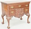 Charles Post Custom Mahogany Chippendale Style Lowboy, of the highest form having a rectangular top and gadrooned edge over Greek key carving over one