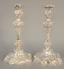 Howard and Company Pair of Candlesticks, Rococo style weighted, marked Howard and Company N.Y. height 13 inches. Provenance: Slocomb Brown Villa Newpo