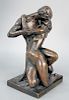 Mario Korbel (1882 - 1954), "The Kiss", bronze group with nude, signed Mario Korbel no. 10, William Doyle Galleries tag on bottom 12/2/98 #191. height