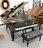 Steinway and Sons Grand Piano, ebonized with disc player and humidifier, 1896 model B serial number 88276, like new condition and adjustable bench. le