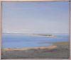 Arthur Morris Cohen (1928 - 2012), "Sandy Hook from Twin Lights" 1987, oil on canvas, signed and titled on stretcher and signed Cohen lower right, Gal