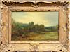 After John Constable (1776 - 1837), "English Countryside", oil on canvas, unsigned, 8 1/4" x 15". Provenance: Estate from Sutton Place, N.Y. name with