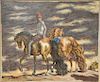 Giorgio De Chirico (1888 - 1978), Cavalli in Riva al Mare, oil on canvas, horse with rider, signed lower right G. de Chirico. 20" x 24".